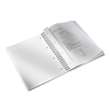 Caiet de birou LEITZ Wow, PP, A4, cu spira, matematica - albastru metalizat