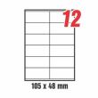 Etichete autoadezive 105x48 mm 12/A4, 100 coli/top Creatix
