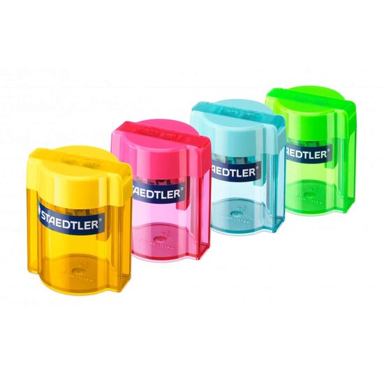 Ascutitoare dubla plastic + container R/V/G/A