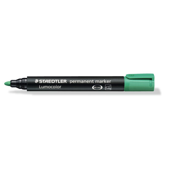 Marker permanent Lumocolor varf rotund  2 mm verde