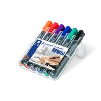 Set markere permanente Lumocolor 2-5 mm varf tesit 6 culori