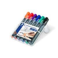 Set markere permanente Lumocolor 2 mm varf rotund 6 culori