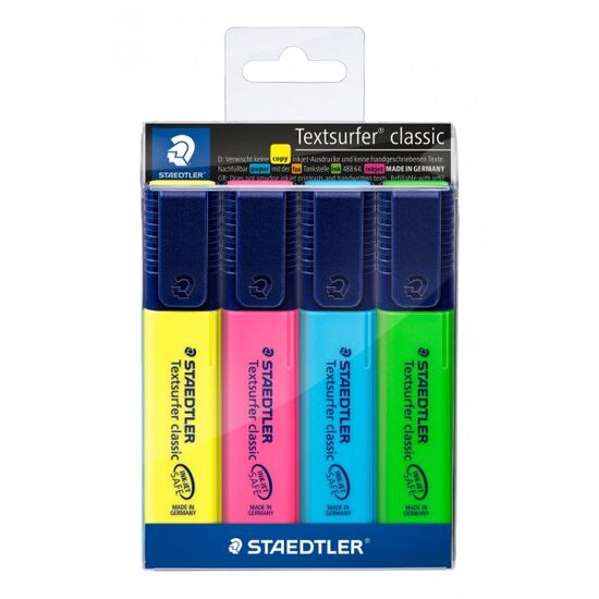 Textmarker Textsurfer classic varf tesit 5mm 4 culori/set