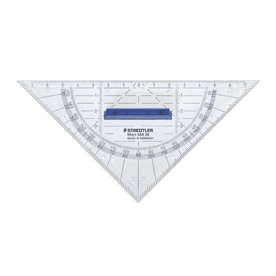 Echer plastic cu raportor 16 cm unghi 45