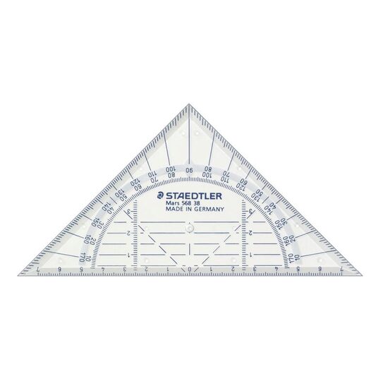 Echer plastic cu raportor 16 cm unghi 45 