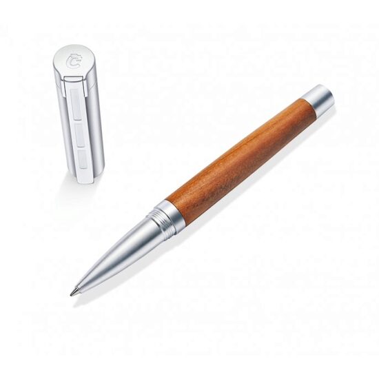 Roller Lignum - corp metal si lemn prun, varf M, mina negru