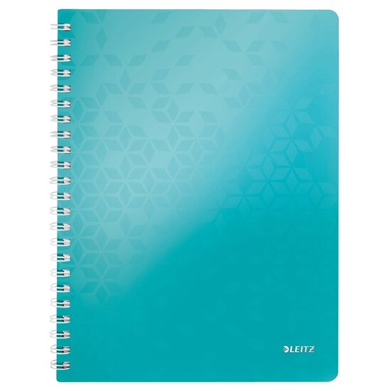 Caiet de birou LEITZ Wow, PP, A4, cu spira, matematica - turcoaz metalizat