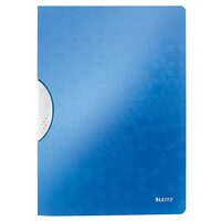 Dosar cu clip LEITZ Wow ColorClip, PP - albastru metalizat