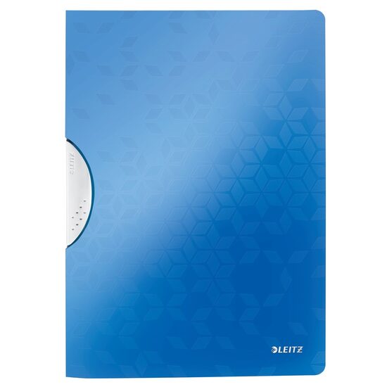 Dosar cu clip LEITZ Wow ColorClip, PP - albastru metalizat