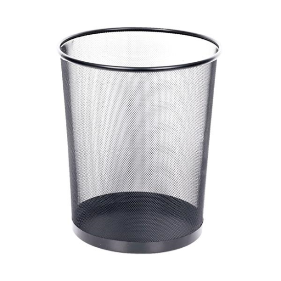 Cos metalic pentru birou, 15 l, negru