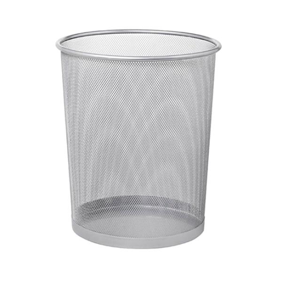 Cos metalic pentru birou, 15 l, argintiu