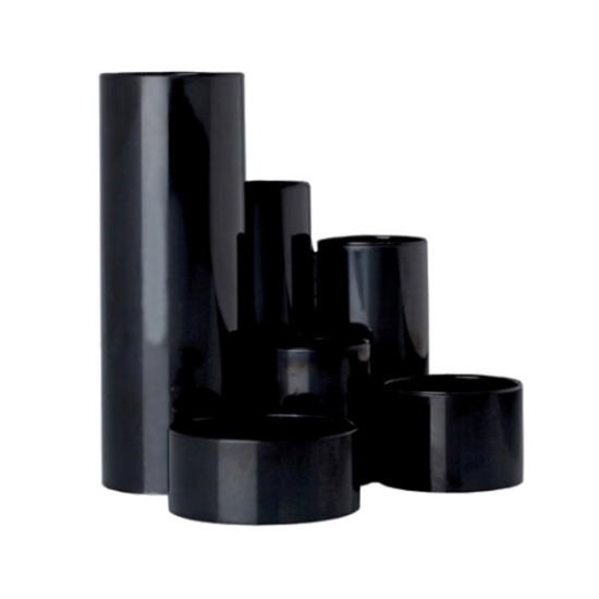 Suport pentru accesorii de birou, 6 compartimente, neechipat, negru