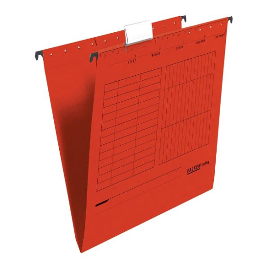 Dosar suspendabil Falken, carton, rosu, 25 bucati/cutie