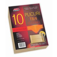 B4, 10 plicuri, siliconic, kraft, 120 g/mp