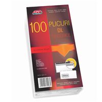DL, 100 plicuri, siliconic, offset, 80 g/mp
