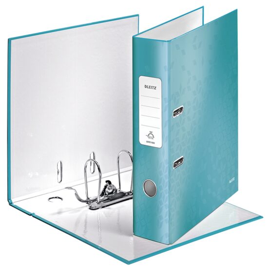 Biblioraft LEITZ 180 Wow, A4, 85mm, carton laminat - turcoaz metalizat