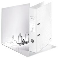 Biblioraft LEITZ 180 Wow, A4, 85mm, carton laminat - alb metalizat