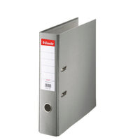 Biblioraft ESSELTE Economy, A4, plastifiat PP, margine metalica, 75 mm - gri