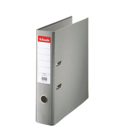 Biblioraft ESSELTE Economy, A4, plastifiat PP, margine metalica, 75 mm - gri