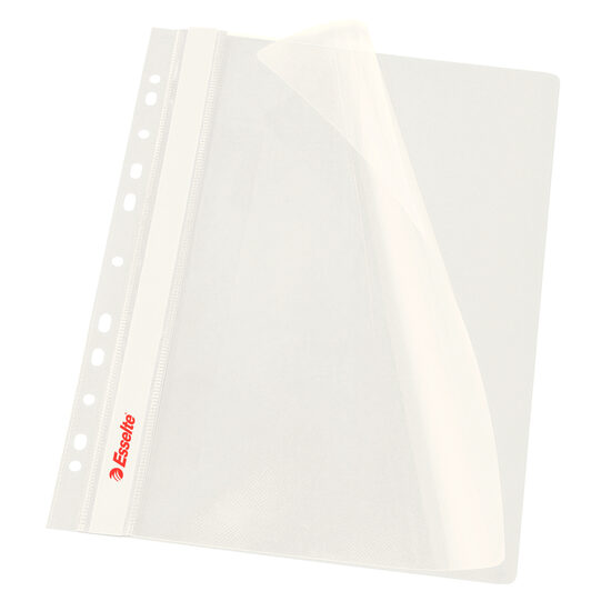 Dosar PP, cu sina si multiperforatii, ESSELTE Vivida, A4, 10 buc/set - alb
