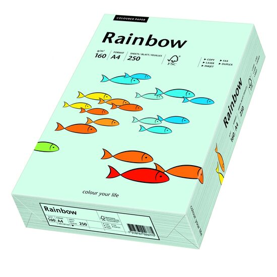Carton A4 Rainbow 160 gr 250 coli light blue 2703