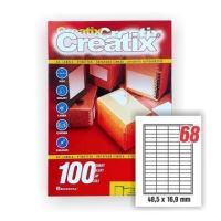Etichete autoadezive 48.5 x16.9 mm 68/A4, 100 coli/top Creatix