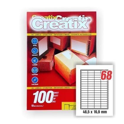 Etichete autoadezive 48.5 x16.9 mm 68/A4, 100 coli/top Creatix