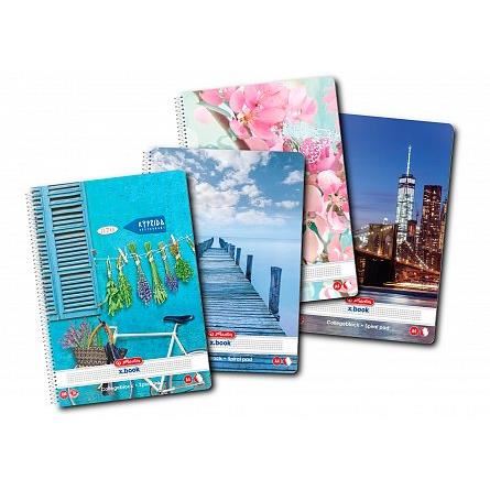 Caiet A4 100 file cu spirala patratele motiv Enjoy Life - economic 9484790