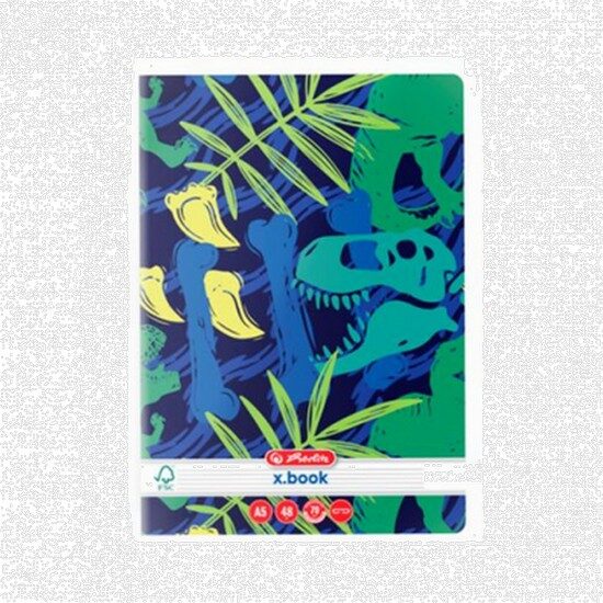 Caiet A5 48 file dictando, motiv DINO MANIA