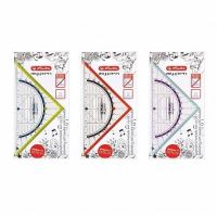 Echer/raportor Herlitz my.pen grip 16 cm plastic div culori