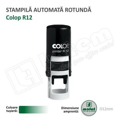 Stampila Rotunda Colop R12 Diametru 12 mm tusat verde