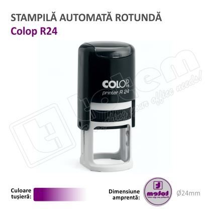 Stampila Rotunda Colop R24 Diametru 24 mm tusat mov