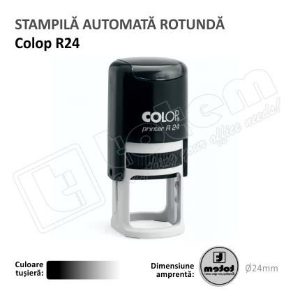 Stampila Rotunda Colop R24 Diametru 24 mm tusat negru