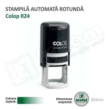 Stampila Rotunda Colop R24 Diametru 24 mm tusat verde