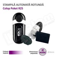 Stampila Rotunda de buzunar Colop R25 Diametru 25 mm tusat mov