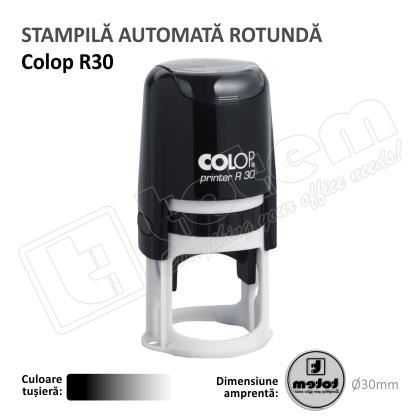 Stampila Rotunda Colop R30 Diametru 30 mm tusat negru