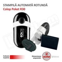 Stampila Rotunda de buzunar Colop R30 Diametru 30 mm tusat rosu