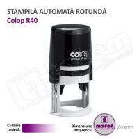 Stampila Rotunda Colop R40 Diametru 40 mm tusat mov