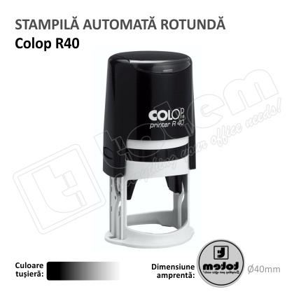 Stampila Rotunda Colop R40 Diametru 40 mm tusat negru
