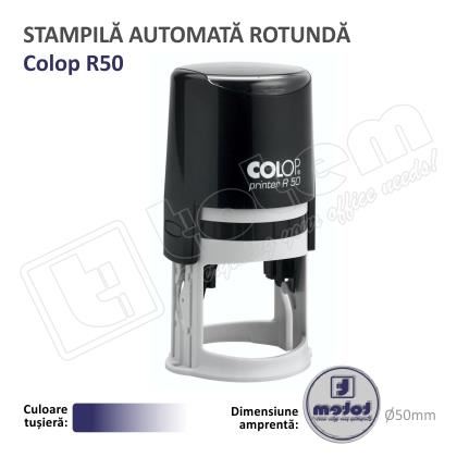 Stampila Rotunda Colop R50 Diametru 50 mm tusat albastru
