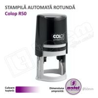 Stampila Rotunda Colop R50 Diametru 50 mm tusat mov