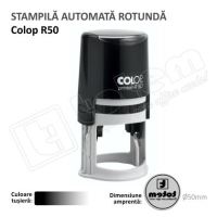 Stampila Rotunda Colop R50 Diametru 50 mm tusat negru
