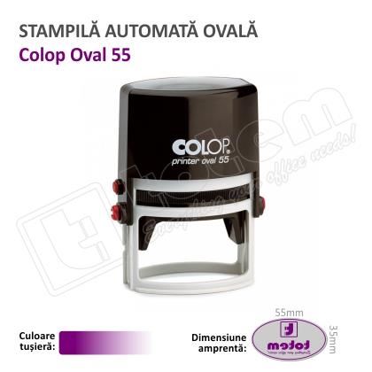 Stampila Ovala Colop Printer 55 Dimensiune: 55 x 35 mm tusat mov