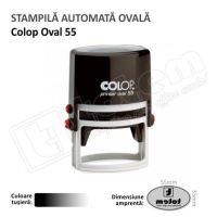Stampila Ovala Colop Printer 55 Dimensiune: 55 x 35 mm tusat negru