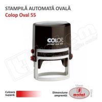 Stampila Ovala Colop Printer 55 Dimensiune: 55 x 35 mm tusat rosu
