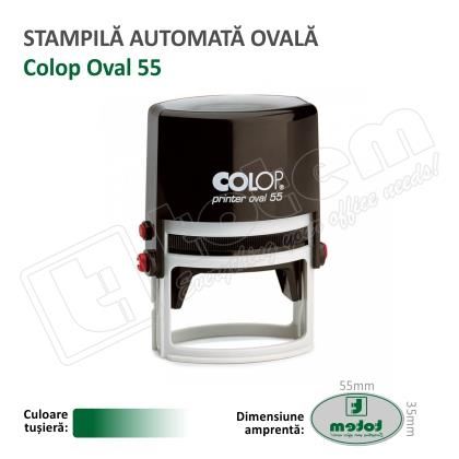 Stampila Ovala Colop Printer 55 Dimensiune: 55 x 35 mm tusat verde