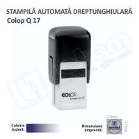 Stampila Patrata Colop Q17 Dimensiune 17 x 17 mm tusat albastru
