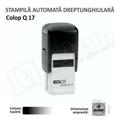 Stampila Patrata Colop Q17 Dimensiune 17 x 17 mm tusat negru