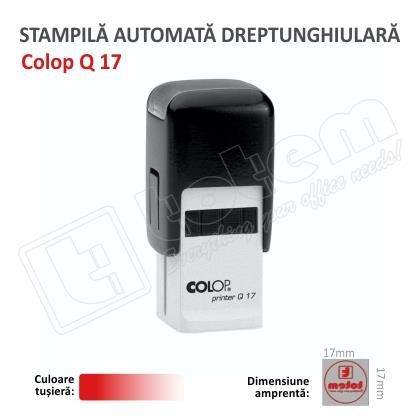 Stampila Patrata Colop Q17 Dimensiune 17 x 17 mm tusat rosu