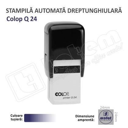 Stampila Patrata Colop Q24 Dimensiune 24 x 24 mm tusat albastru